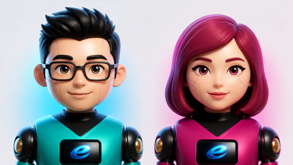 Kai and Kaira, the eWorkConnections 3D AI concierges